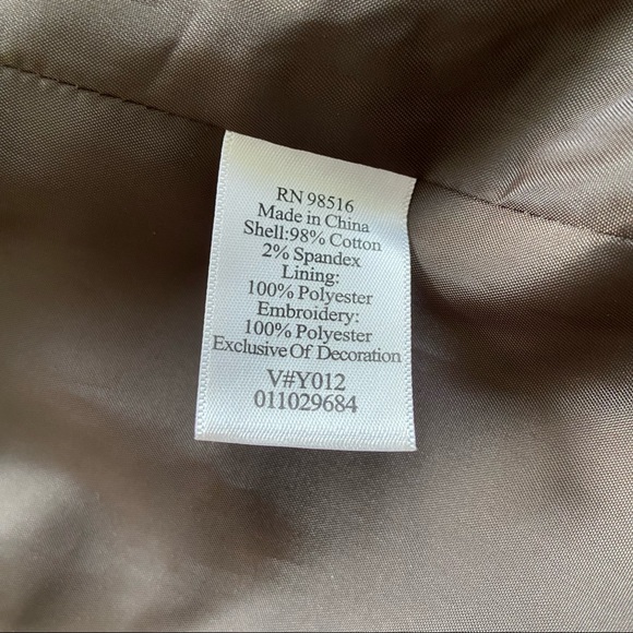 Coldwater Creek Brown Embroidered Beaded Aztec Open Blazer Jacket - Picture 6 of 8